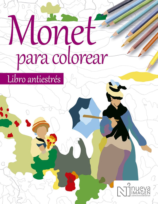 Monet para colorear libro antiestrés