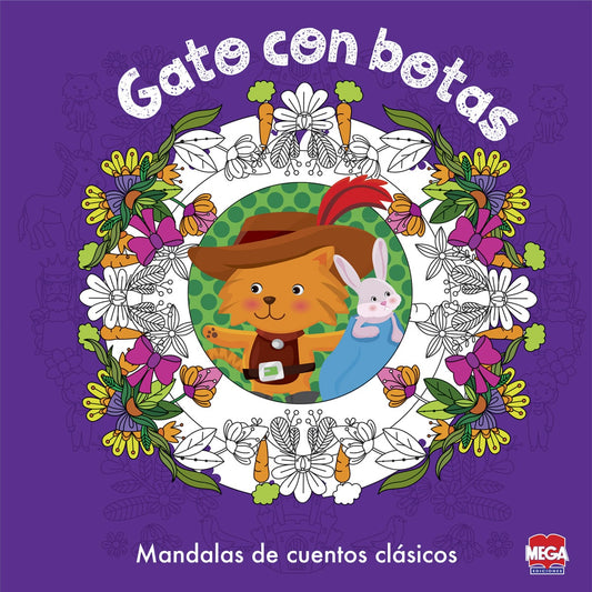 Gato con botas mandalas de cuentos clásicos